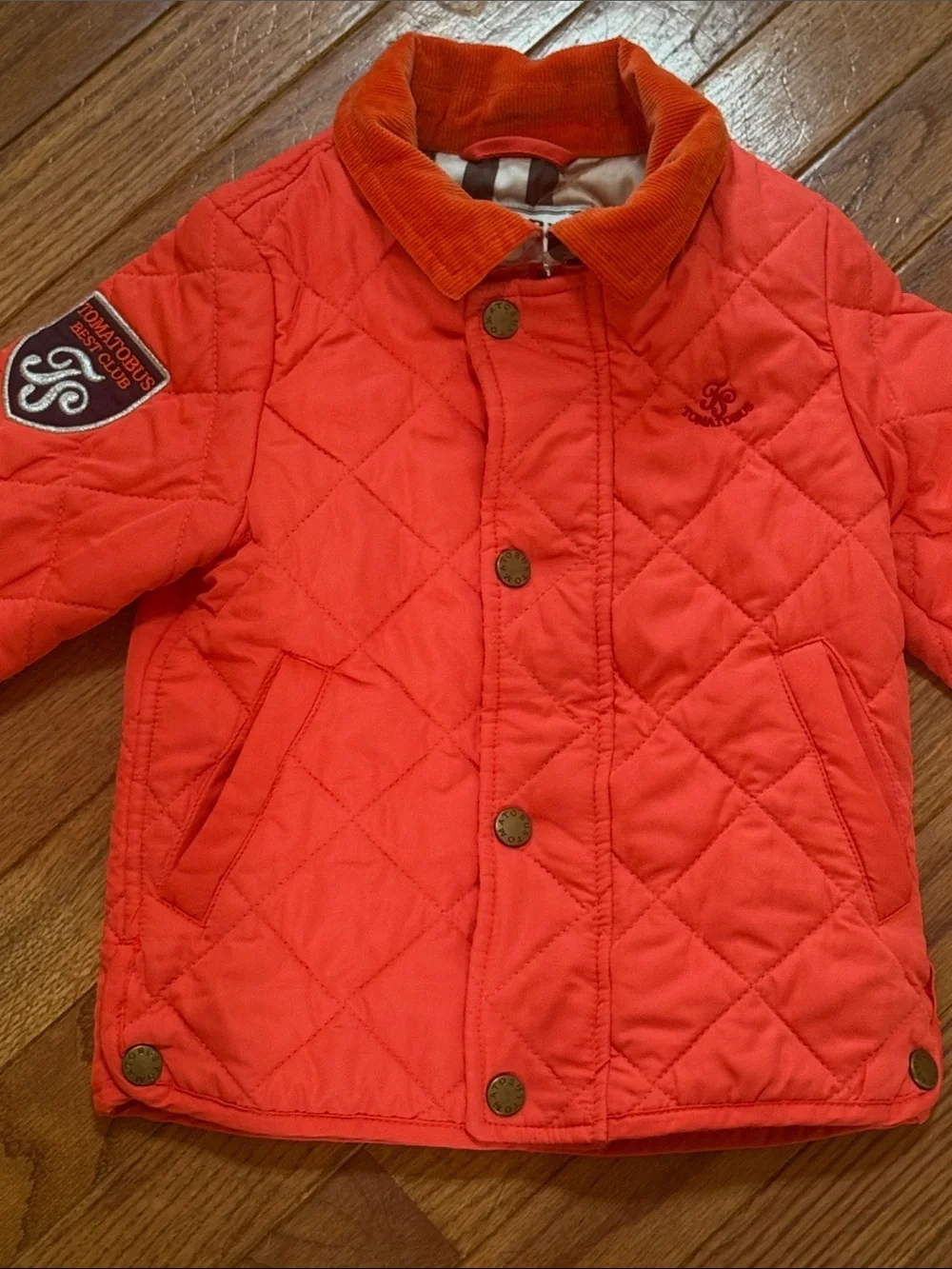 Boys Fall Quilted pumpkin orange boutique jacket size 100/48 EU sizing USA 4 4 T